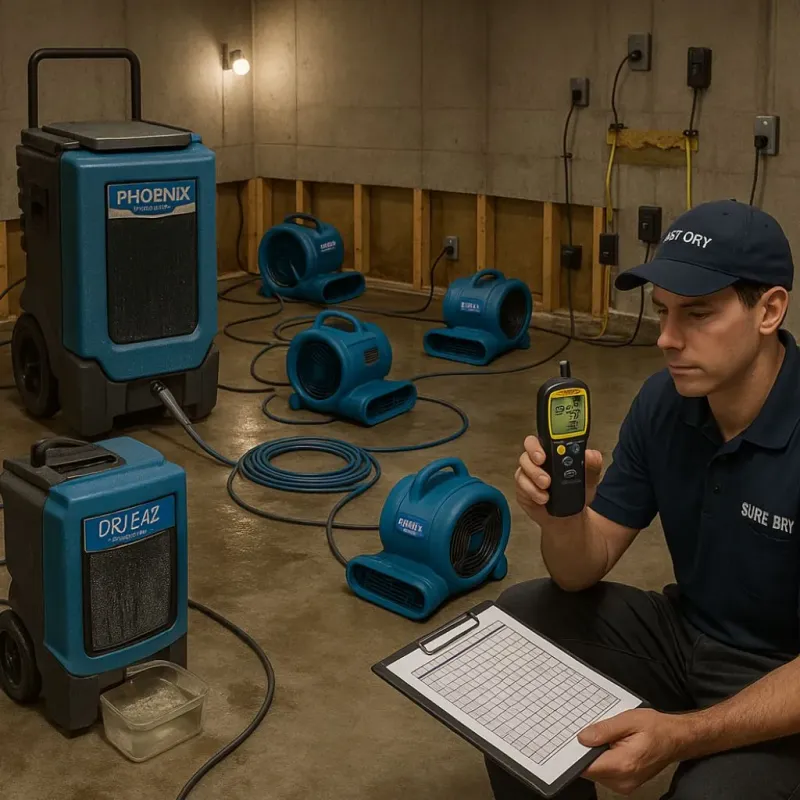 Structural Drying and Dehumidification process in Bayonne, NJ